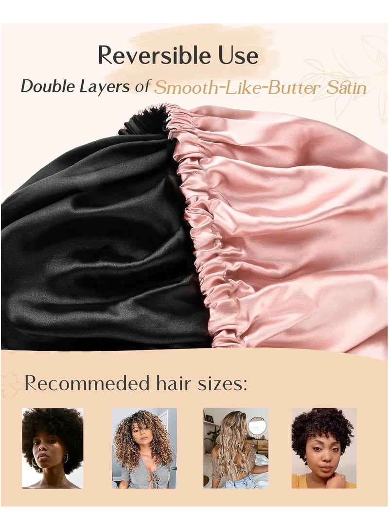Totti Satin Hair Bonnet For Sleeping, Natural Curly