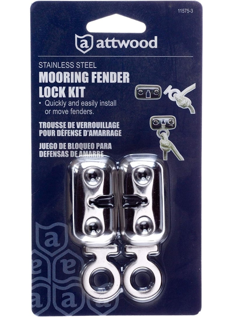 attwood Attwood 11575-3 Stainless Steel Boat Fender Lock Kit - Pair  - Image 2