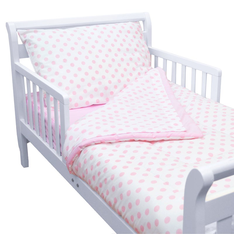 TL Care 100% Cotton Percale 4-Piece Toddler Bedding Set, Pink, for Girls - Image 1