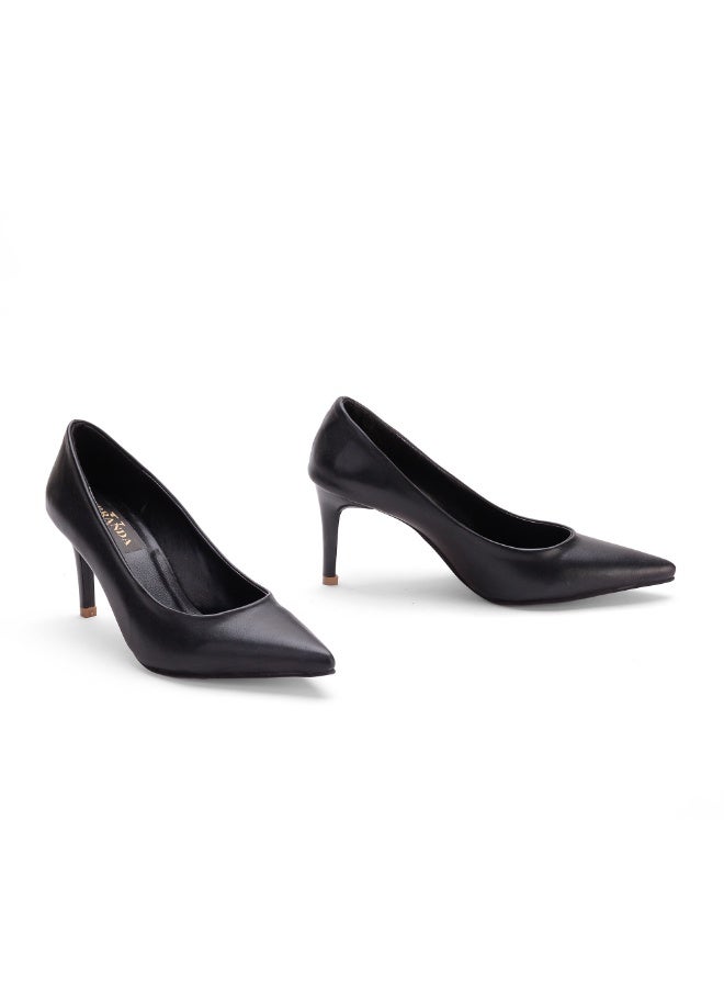 فيبراندا صندل كلاسكي مقفول من الامام مع كعب-R-803-اسود جديد - Image 2