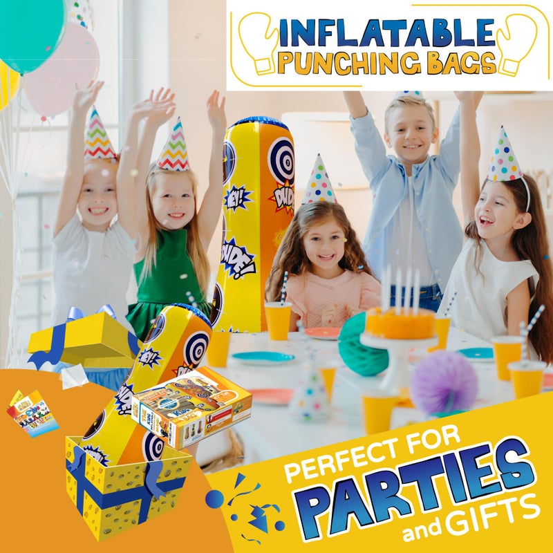 INFLATABLE DUDES Target Bag - Double-Sided - Ninja Dinosaur 47 Inches - Kids Punching Bag | Already Filled with Sand| Bop Bag | Inflatable Bopper | Boxing | Punching Bag for Kids- (Rex and Nobi) - Image 4