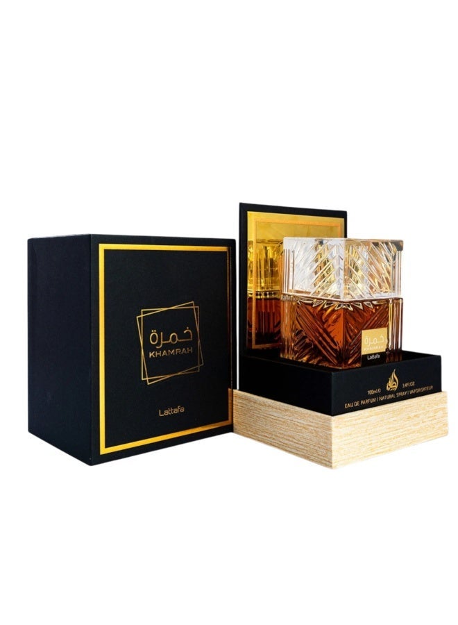 لطافة عطر خمرة او دو بارفان من لطافه 100 مل - عربي فاخر للرجال والنساء للجنسين - حلو وفانيليا وخشب عنبر - ثبات يدوم طويلا - Image 4