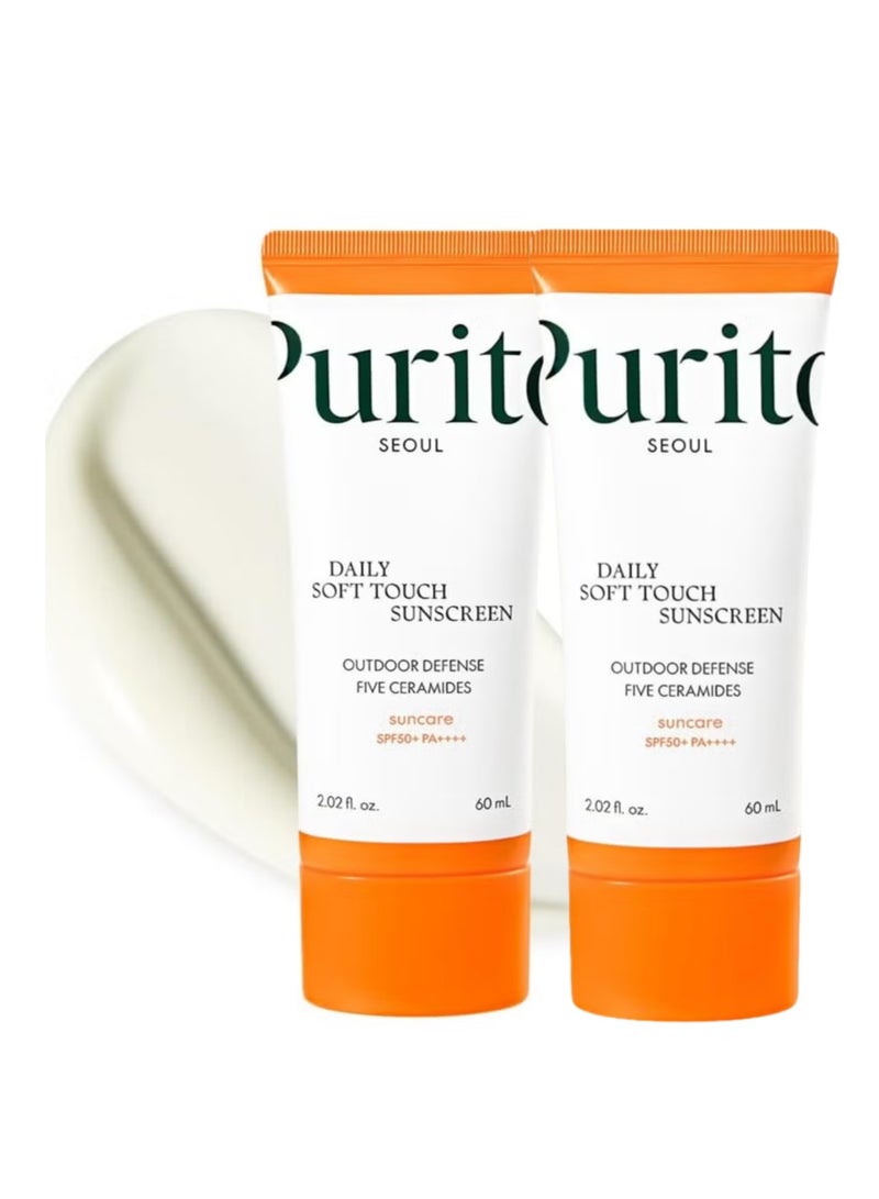 2-Pack Silky Sunscreen 60ml Face Sunscreen, Oil-Free Formula, UVA  UVB Protection, Lightweight  Oil-Free, Korean Sunscreen, Suitable for All Skin Types, Vegan  Cruelty-Free  - Image 1