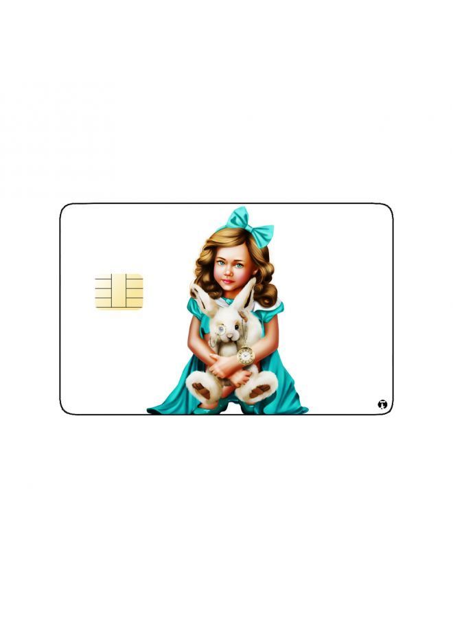 RKN PRINTED BANK CARD STICKER Cute Girl Drawing With Rabbit - Image 2