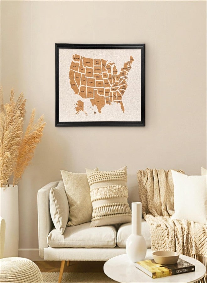 YCCYYCCY Wooden Frame Cork Board Map of The United State, 20" X 30" Bulletin Boards for Walls with 10 Pins, Travel Tracker Map for Office, School and Home (US-MAP,5075,D) - Image 5