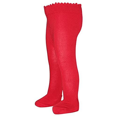 BEAR MUM Baby Girls' Seamless Organic Cotton Tights Red, Red, Size 6-12Month - Image 4