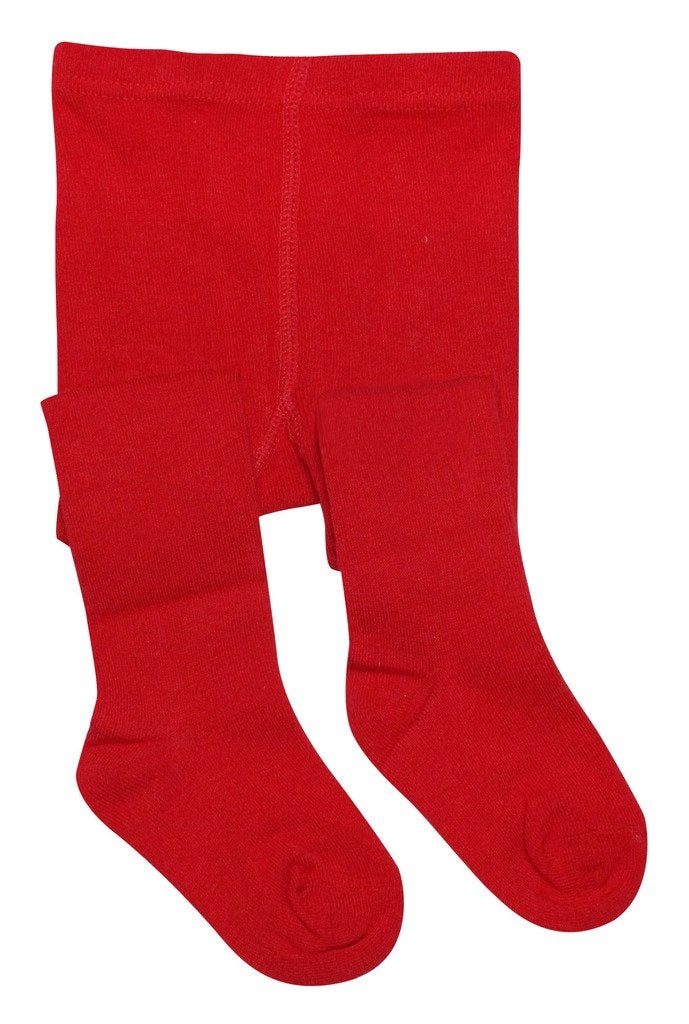 BEAR MUM Baby Girls' Seamless Organic Cotton Tights Red, Red, Size 6-12Month - Image 5