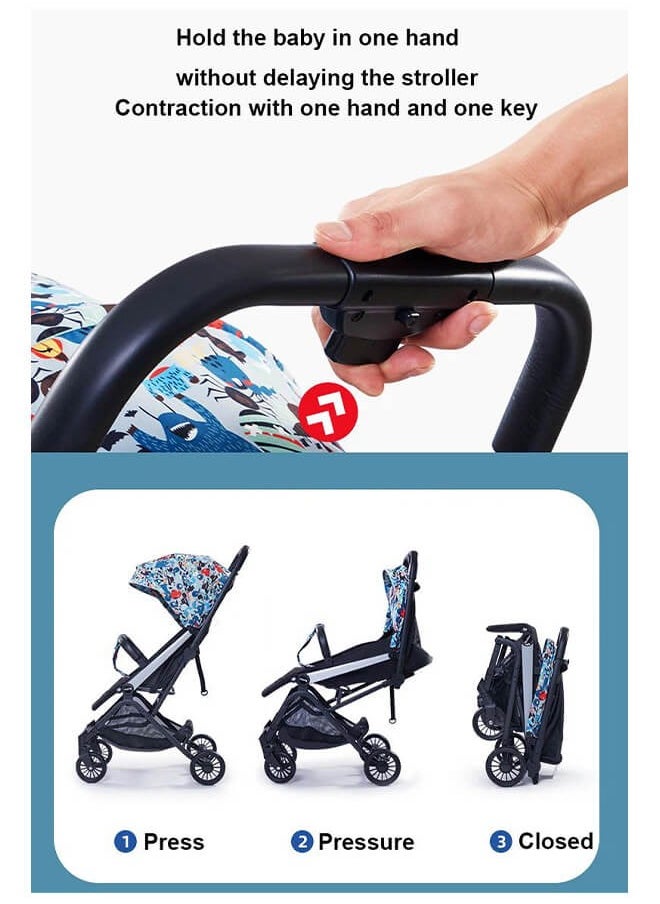 Riolio Travel Stroller, One-Button Folding and Lightweight - Compact Fold, Spacious Seat, Breathable Sunshade, Five-Point Safety Harness, Dual Brake with One-Step Lock, Ensures Safe Travel.  - Image 2