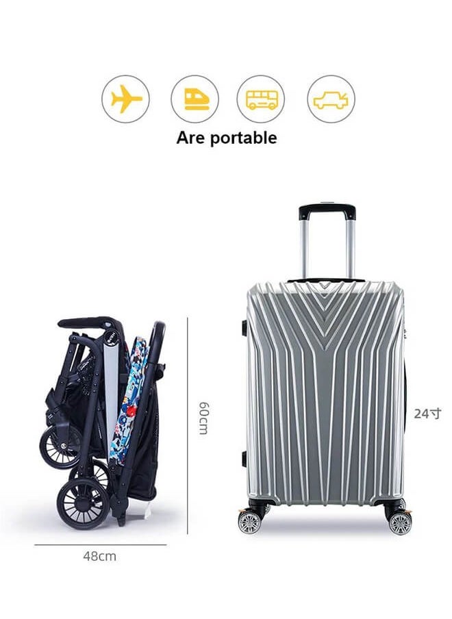 Riolio Travel Stroller, One-Button Folding and Lightweight - Compact Fold, Spacious Seat, Breathable Sunshade, Five-Point Safety Harness, Dual Brake with One-Step Lock, Ensures Safe Travel.  - Image 3