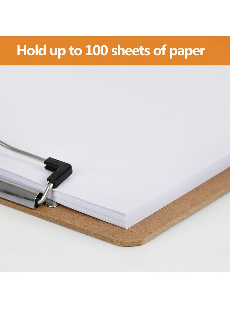 SYOSI 10 Pack Clipboards, 8.5" x 11" Wooden Hardboard Clipboards, Bulk A4 Clip Boards with Low Profile Clip, Ideal for Office, Home, Classroom - Image 5