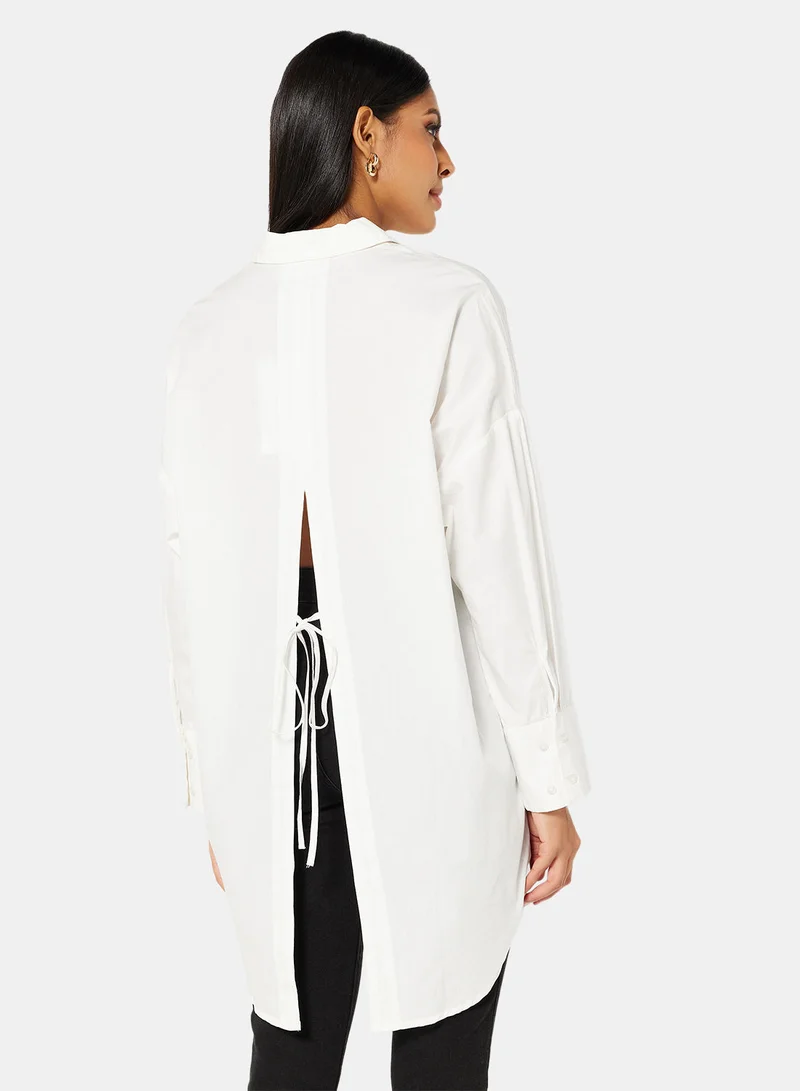 فيرو مودا Oversized Back Slit Longline Shirt