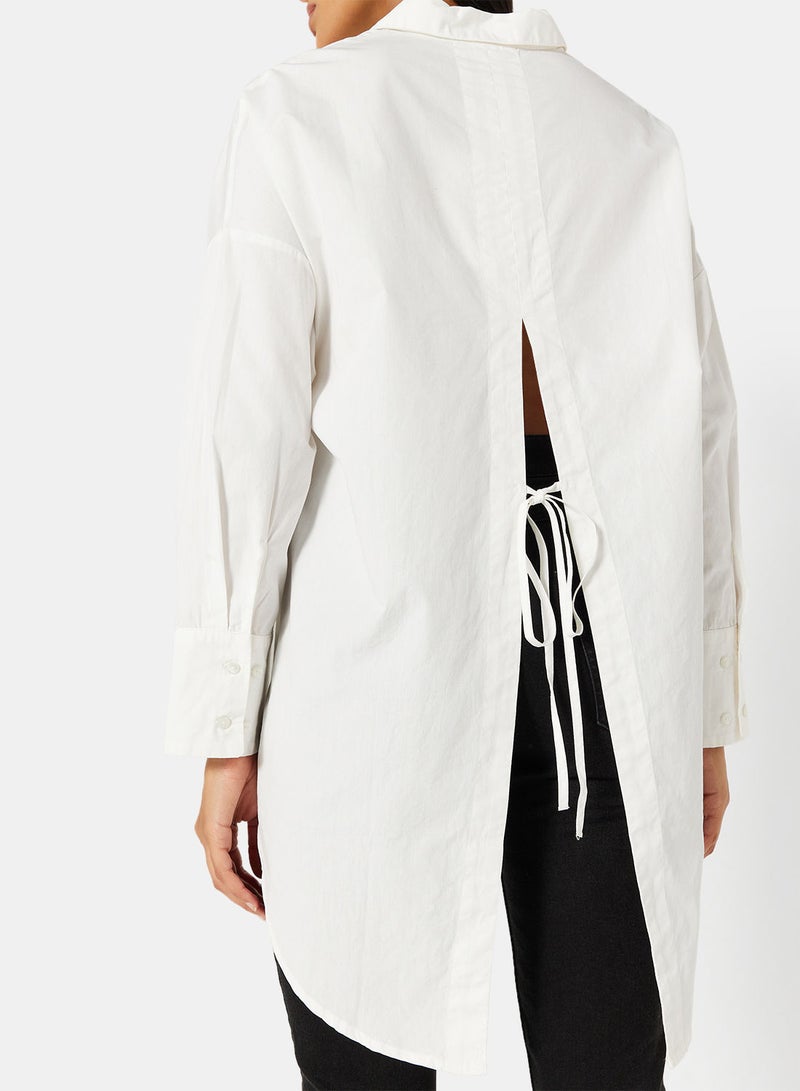 VERO MODA Oversized Back Slit Longline Shirt - Image 3