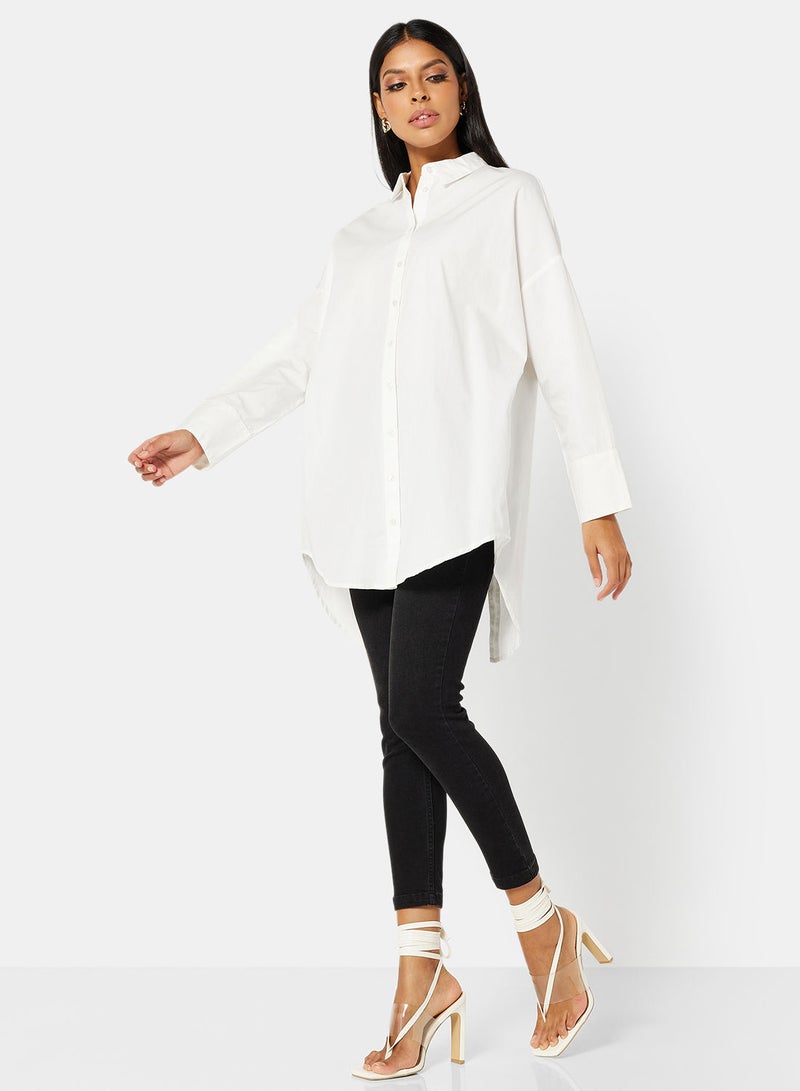 VERO MODA Oversized Back Slit Longline Shirt - Image 4