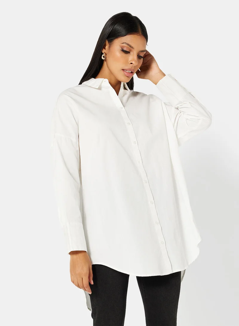 فيرو مودا Oversized Back Slit Longline Shirt