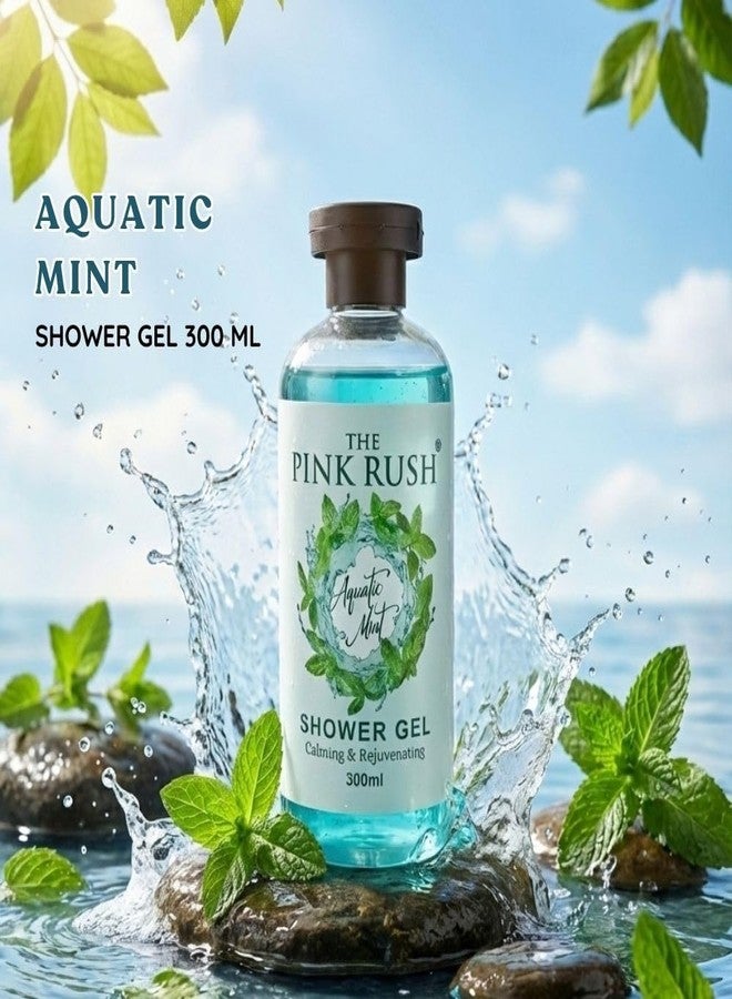 The Pink Rush مجموعة جل الاستحمام بينك راش - جل استحمام برائحة الصبار والنعناع المائي للنساء والرجال من جميع أنواع البشرة (2 × 300 مل) - Image 4