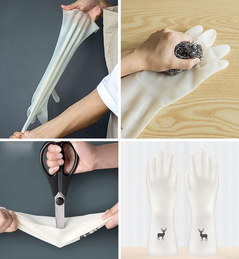 wolpin Hand Gloves for Dishwashing Skin-friendly Reusable Cleaning, Gardening | Anti-slip Kitchen Cleaning | Pet Grooming | Car Washing | Bathroom Cleaning | (Pack of 1 Pair, M, Polyvinyl Chloride) - Image 4