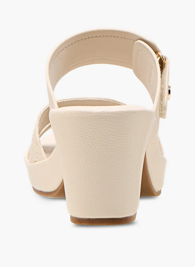 Le Confort Textured Slip-On Sandals with Block Heels