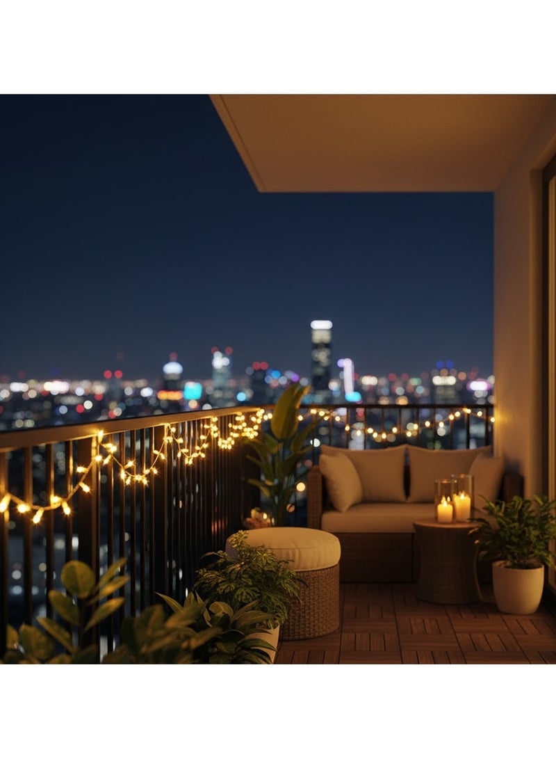 زايو سلسلة أضواء LED زخرفية باللون الأبيض الدافئ بطول 10 أمتار - Image 3