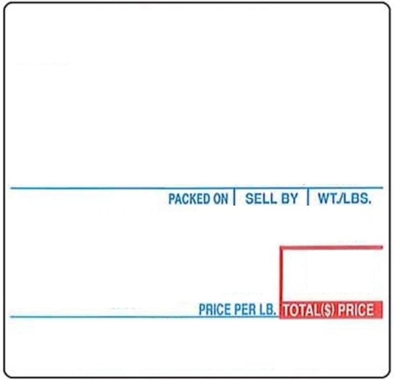 CAS LST-8020 Printing Scale Label, 58 x 60 mm, UPC/Ingredients 12 rolls of 500 labels - Image 2