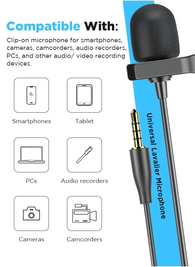 BOYA - BOYA Lavalier Lapel Microphone - No Battery, by-M1 Pro ll Omnidirectional Condenser Mic for iPhone Camera Android PC Windows - for YouTube, Interview, Video Recording 19.6ft(6m) - Image 1
