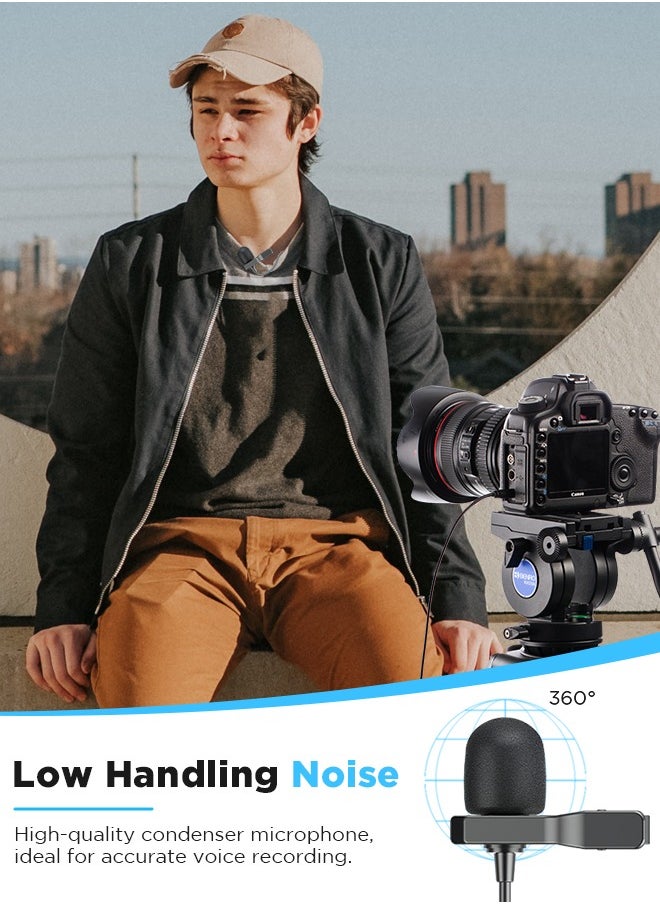 BOYA - BOYA Lavalier Lapel Microphone - No Battery, by-M1 Pro ll Omnidirectional Condenser Mic for iPhone Camera Android PC Windows - for YouTube, Interview, Video Recording 19.6ft(6m) - Image 1