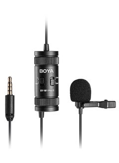 BOYA Lavalier Lapel Microphone - No Battery, by-M1 Pro ll Omnidirectional Condenser Mic for iPhone Camera Android PC Windows - for YouTube, Interview, Video Recording 19.6ft(6m)