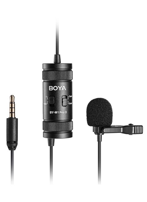 BOYA Lavalier Lapel Microphone - No Battery, by-M1 Pro ll Omnidirectional Condenser Mic for iPhone Camera Android PC Windows - for YouTube, Interview, Video Recording 19.6ft(6m)