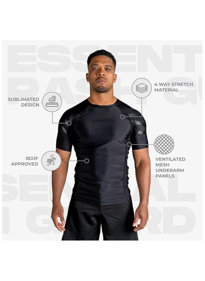 Sanabul Essential Short Sleeve Compression Shirt for Men | MMA Wrestling Jiu Jitsu BJJ Base Layer Rash Guard | Workout Men's Compression Shirt (2X-Large, All Black) - pzsku/Z00F71A9CBB514973F741Z/45/_/1738236412/08265062-5d70-4697-9339-2c660926d762