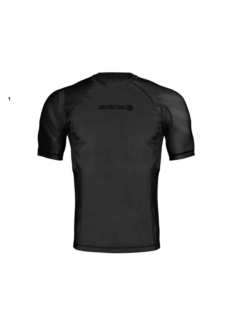 Sanabul Essential Short Sleeve Compression Shirt for Men | MMA Wrestling Jiu Jitsu BJJ Base Layer Rash Guard | Workout Men's Compression Shirt (2X-Large, All Black) - pzsku/Z00F71A9CBB514973F741Z/45/_/1738236429/ccae2d13-a559-4ee0-8ba3-302c1e7edb4a