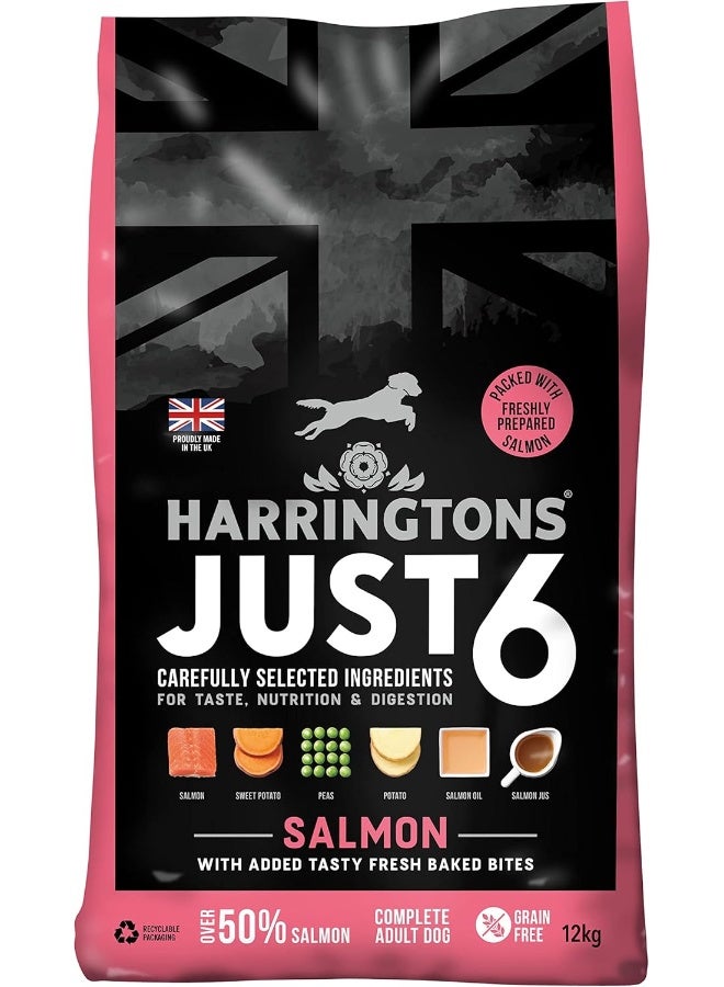 Harringtons Just 6 Salmon Grain Free Dry Dog Food 12Kg - Image 2