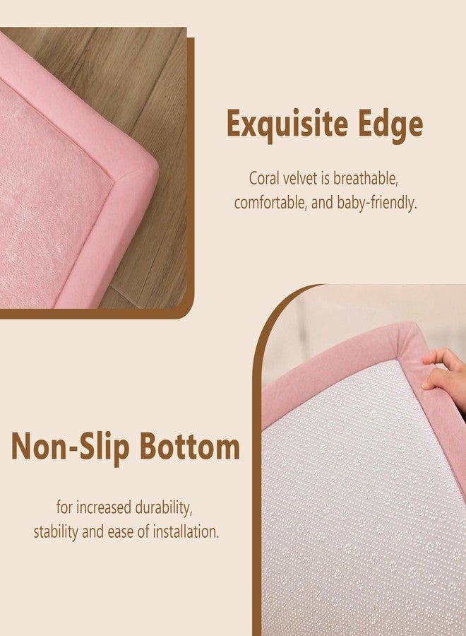 Floisdace Baby Play Mat for Floor, 1.3'' Thick Memory Foam Tummy Time Mat - Super Soft Coral Velvet Nursery Rug with Non-Slip Backing, Crawling Rug for Toddlers/Infants, Yoga & Tatami Use, Light Pink, 50''x50'' - Image 5