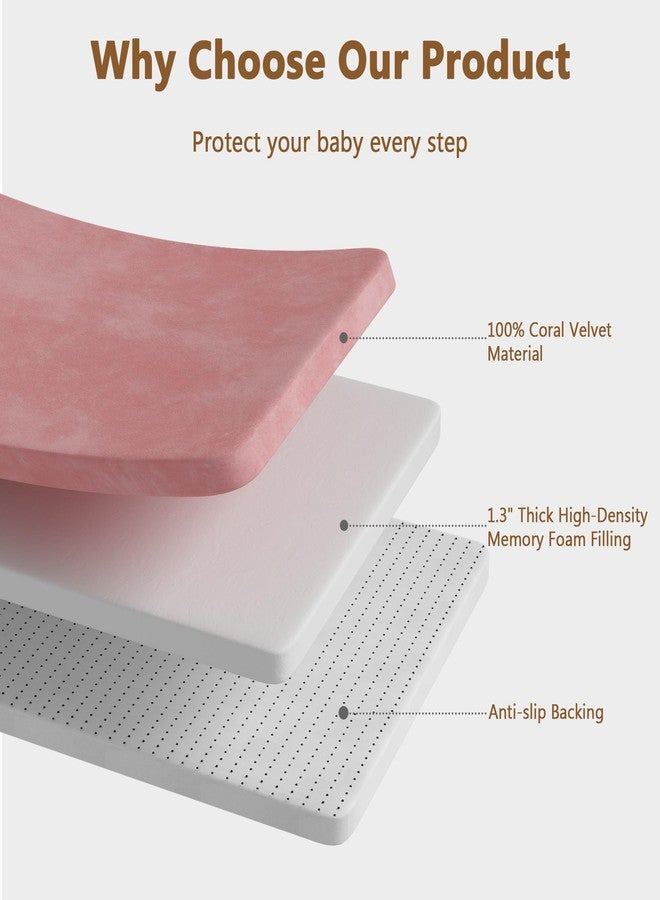 Floisdace Baby Play Mat for Floor, 1.3'' Thick Memory Foam Tummy Time Mat - Super Soft Coral Velvet Nursery Rug with Non-Slip Backing, Crawling Rug for Toddlers/Infants, Yoga & Tatami Use, Light Pink, 50''x50'' - Image 3