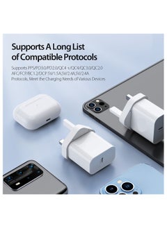 Generic 1 pack USB C Plug 20W USB C Charger PD 3.0 Charging Power Adapter Type C Fast Wall Mobile Phone Charger UK USB-C Adaptor for iPhone 14 Pro Max iPad Samsung S22 Google Pixel 7 Tablet Laptop etc  - Image 4