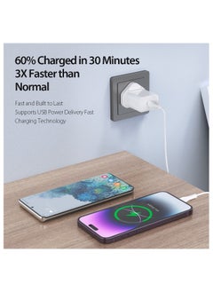 Generic 1 pack USB C Plug 20W USB C Charger PD 3.0 Charging Power Adapter Type C Fast Wall Mobile Phone Charger UK USB-C Adaptor for iPhone 14 Pro Max iPad Samsung S22 Google Pixel 7 Tablet Laptop etc  - Image 3