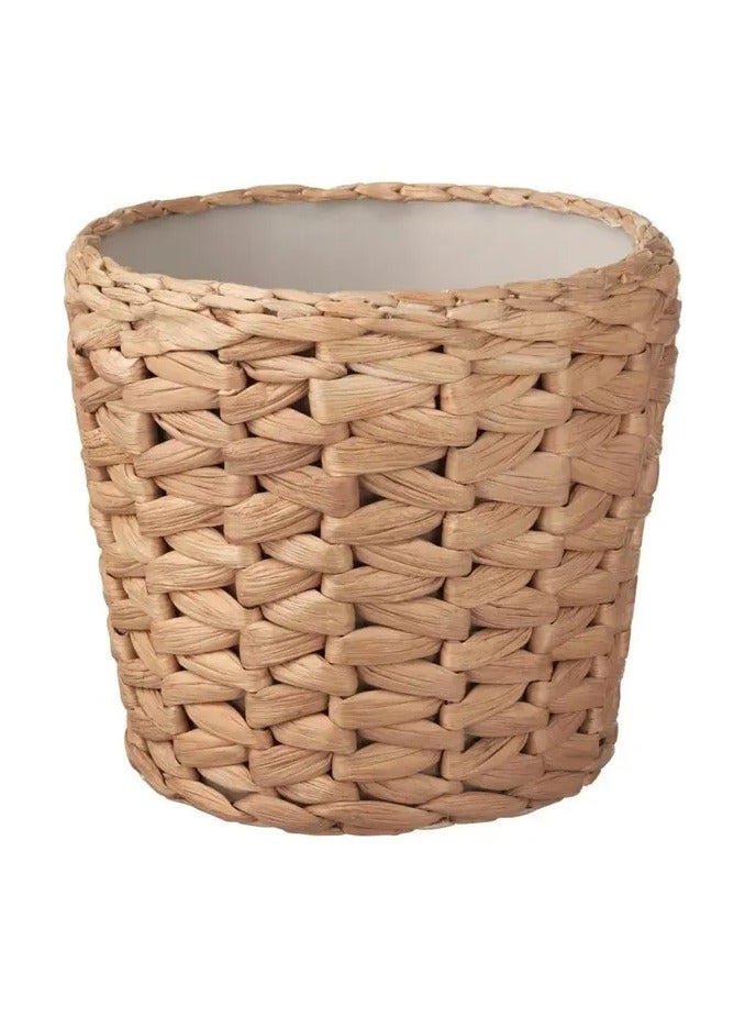 Beige round straw basket - Image 1