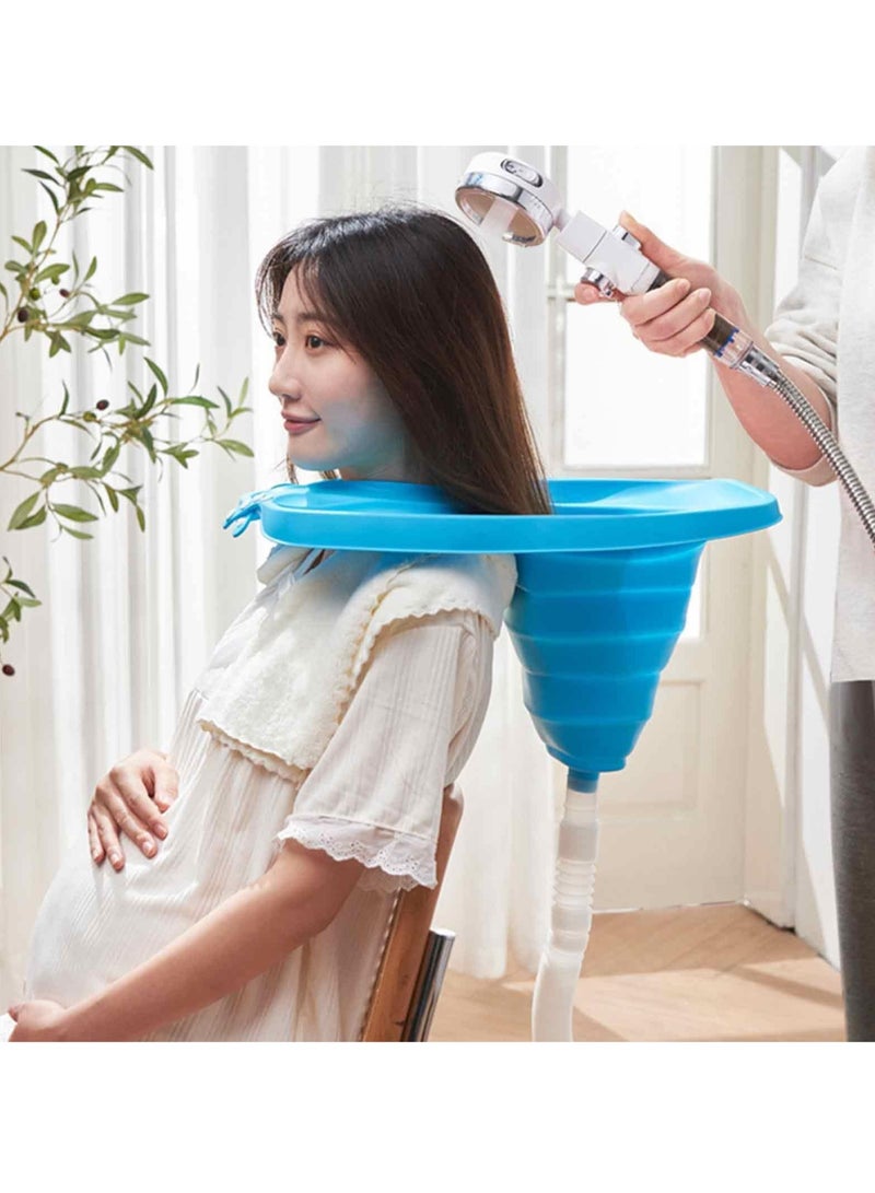 SOLARAE Hair Washing Aids for Disabled, Foldable Shampoo Basin, Plasti c Hair Washing Bowl for Bedridden, Portable Hair Washing Basin, Bowl for Washing Hair, Shampoo Tray Basin for Washing - Image 4