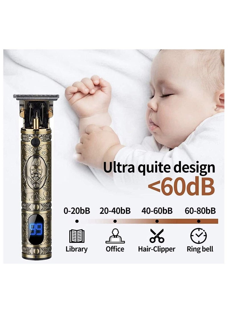 Professional Hair Trimmer, T Blade Trimmer Zero Gapped Baldhead Hair Clippers for Men Beard Shaver Cordless Rechargeable Hair & Beard Trimmer LED Display - Image 2