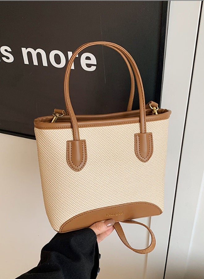 JCB CHIC حقيبة كتف جلدية من جلد البولي يوريثان متعدد الاستخدامات للسيدات، حقيبة كتف مائلة متقاطعة منفردة ذات سعة كبيرة أنيقة (568 أصفر بني) - Image 1