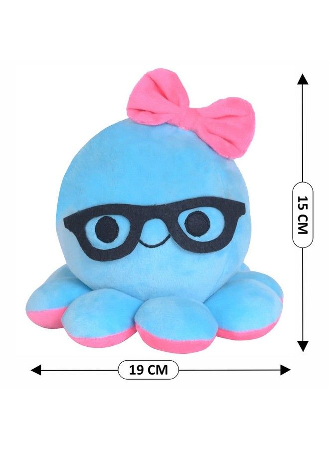 Webby Plush Beautiful Blue Octopus With Head Ribbon And Spectacles Soft Toys For Kids 15Cm - Image 4