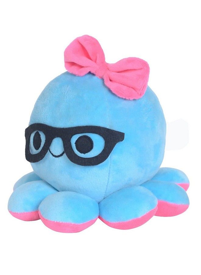 Webby Plush Beautiful Blue Octopus With Head Ribbon And Spectacles Soft Toys For Kids 15Cm - Image 3