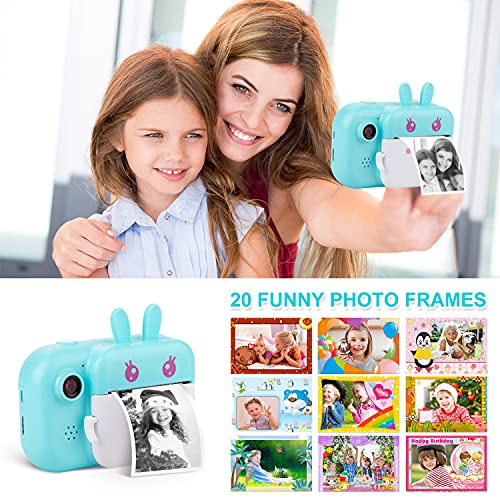 MINIBEAR Kids Camera Instant Print Camera for Kids Digital Camera Toddler Toys Christmas Birthday Gifts for 3 4 5 6 7 8 9 10 Year Old Boys Girls, Blue - Image 3