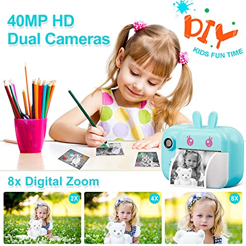MINIBEAR Kids Camera Instant Print Camera for Kids Digital Camera Toddler Toys Christmas Birthday Gifts for 3 4 5 6 7 8 9 10 Year Old Boys Girls, Blue - Image 4