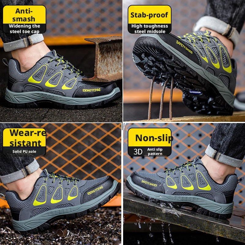 Men's Safety Shoes Steel Toe Puncture Resistant Breathable Work Boots - Image 2