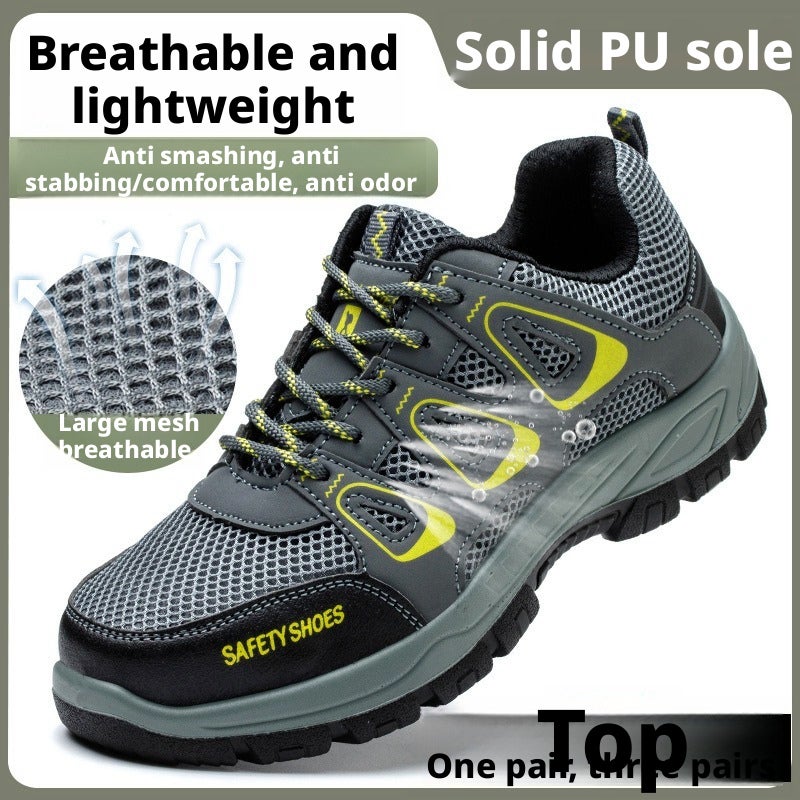 Men's Safety Shoes Steel Toe Puncture Resistant Breathable Work Boots - Image 5