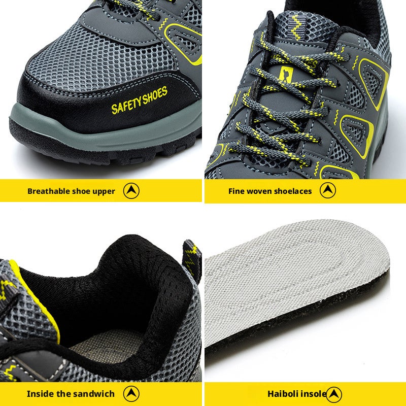 Men's Safety Shoes Steel Toe Puncture Resistant Breathable Work Boots - Image 4