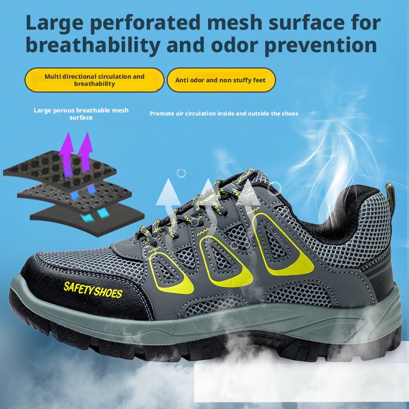 Men's Safety Shoes Steel Toe Puncture Resistant Breathable Work Boots - Image 3