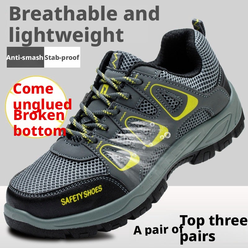 Men's Safety Shoes Steel Toe Puncture Resistant Breathable Work Boots - Image 1