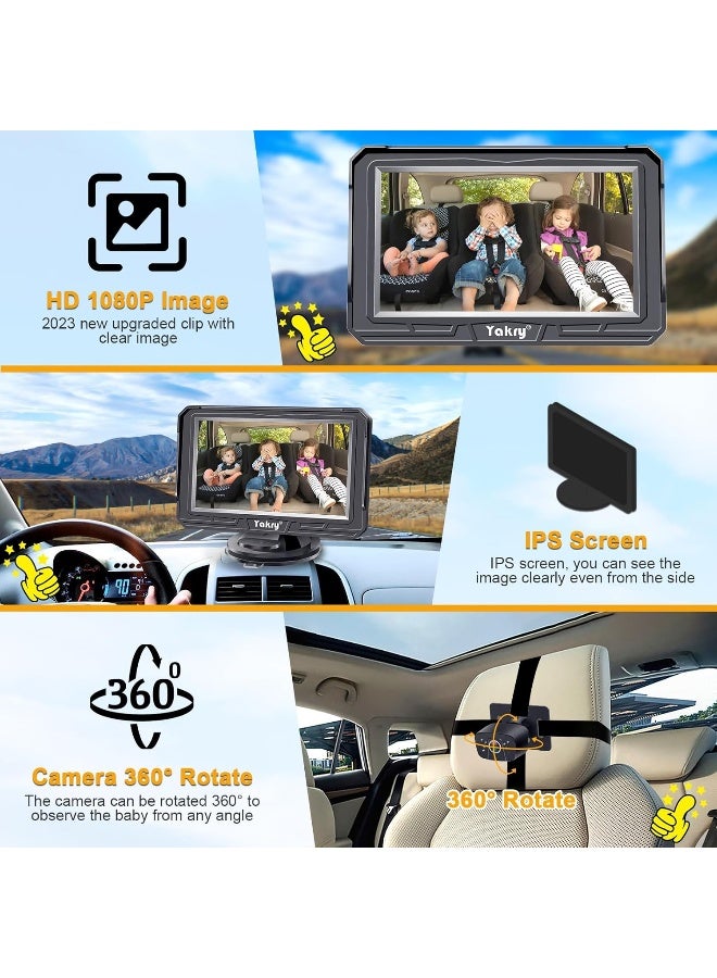 Yakry Baby Car Camera Backseat - HD 1080P Rear Facing Car Baby Monitor - Image 5