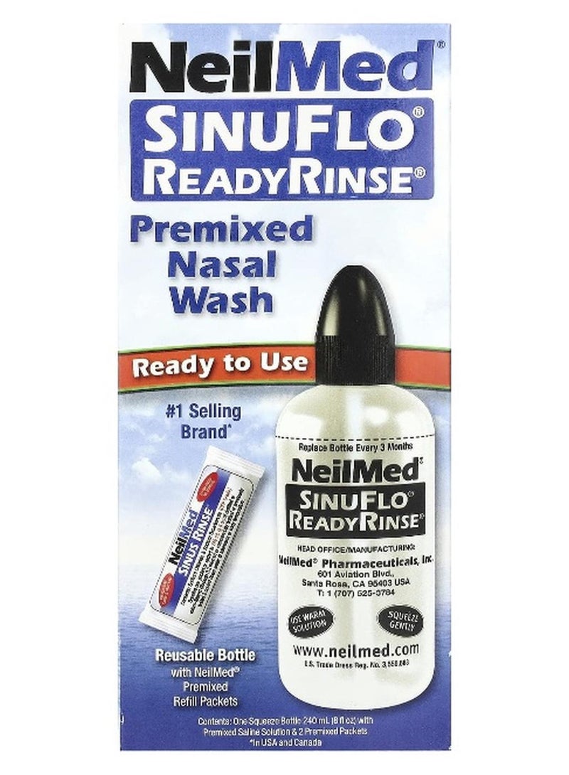 NeilMed نيل ميد، سيني فلو® ريدي رينس®، غسول أنفي جاهز، مجموعة من قطعتين - Image 1