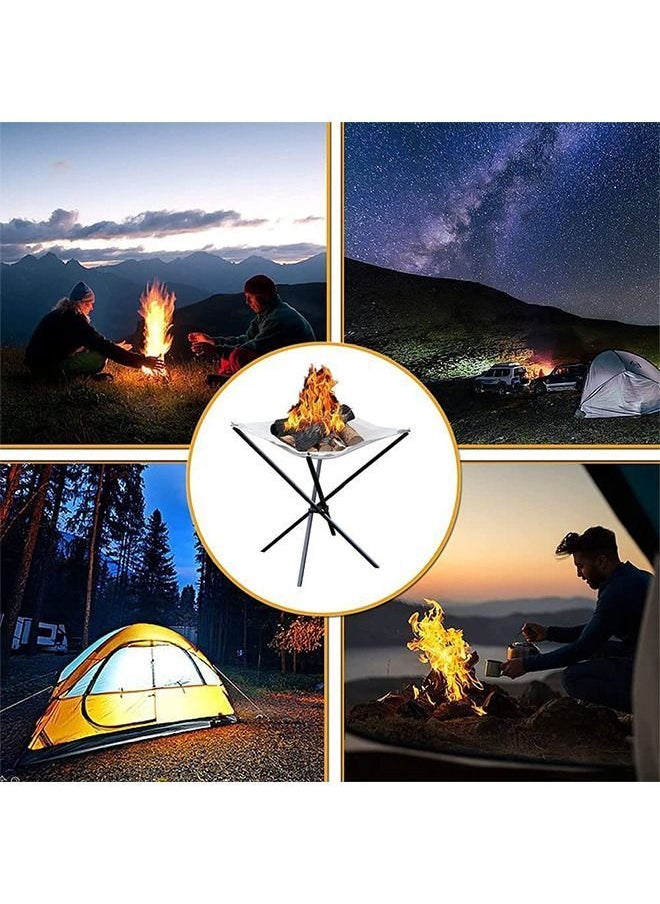 Y&D - Portable Outdoor Fire Pit, DMG Collapsing Steel Mesh Fireplace, Wood Burner Foldable Campfire Stove for Patio Barbecue Backyard Beach with Carry Bag - Image 1